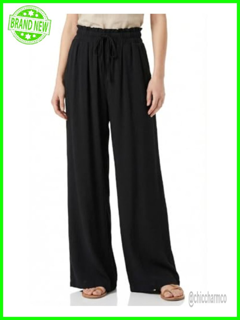 Tall Womens Linen Viscose Palazzo Pants High Waist Wide Leg Beach Travel